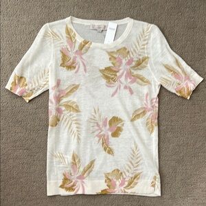 LOFT Tropical Print Short Sleeve Tee